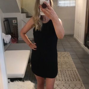Black racer back sleeveless dress